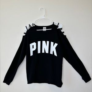 PINK Victoria's Secret Multi-Shoulder Strap Sweatshirt, Black, XS